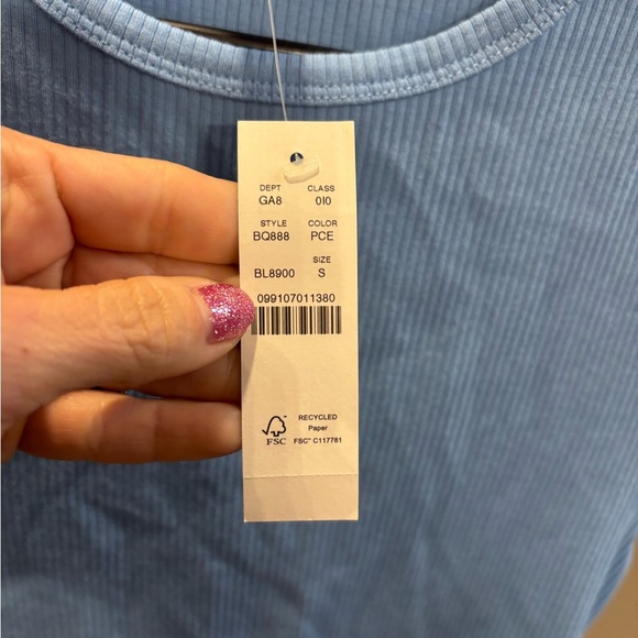 NWT J. Crew Sky Blue Ribbed Short Sleeve Tee - Picture 2 of 4